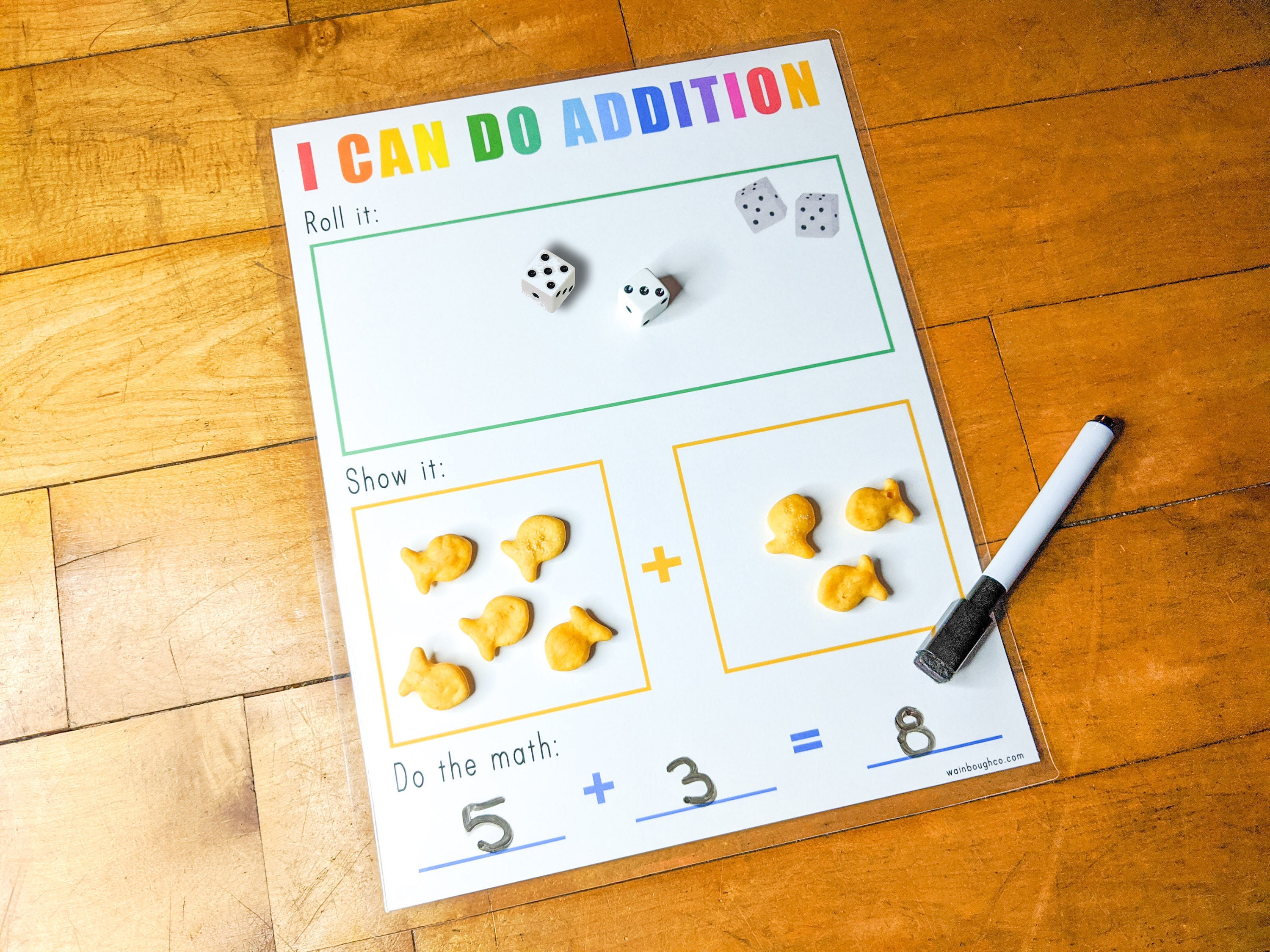 Printable Math Game, Addition Dice Activity, Learning to Count, Educational Activity, Homeschool Download, Teaching Kindergarten