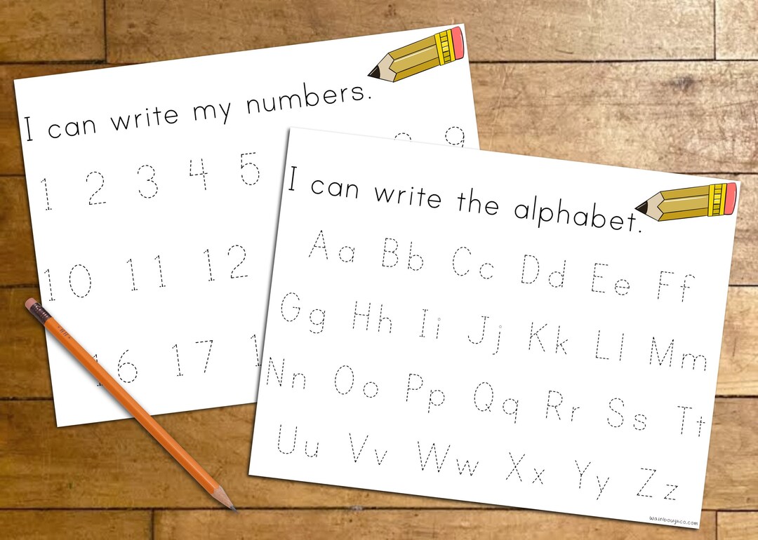 Learning to Write Activity Pages, Educational Learning for Kids, Printable Number and Alphabet ...