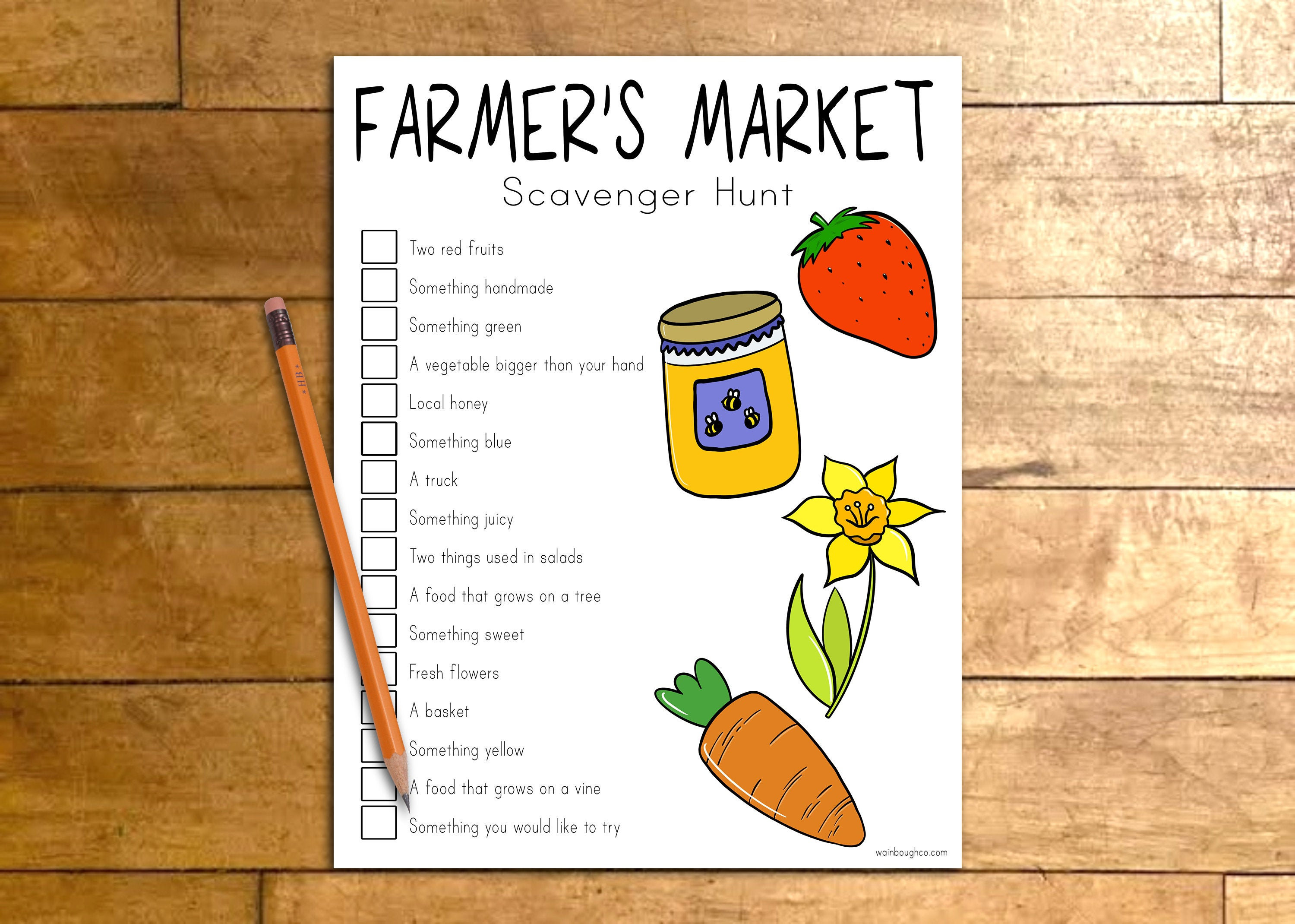 Farmer's Market Scavenger Hunt Printable Seek and Find Etsy