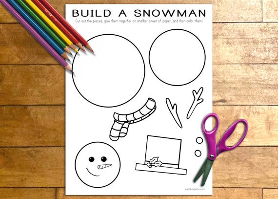 Snowman Printable Craft Indoor Preschool Activity Kids