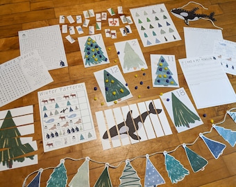 Winter Nature Printable Activity Bundle, Kid Activities, Preschool Educational Download, Kindergarten Teaching Resources, Homeschool Lesson