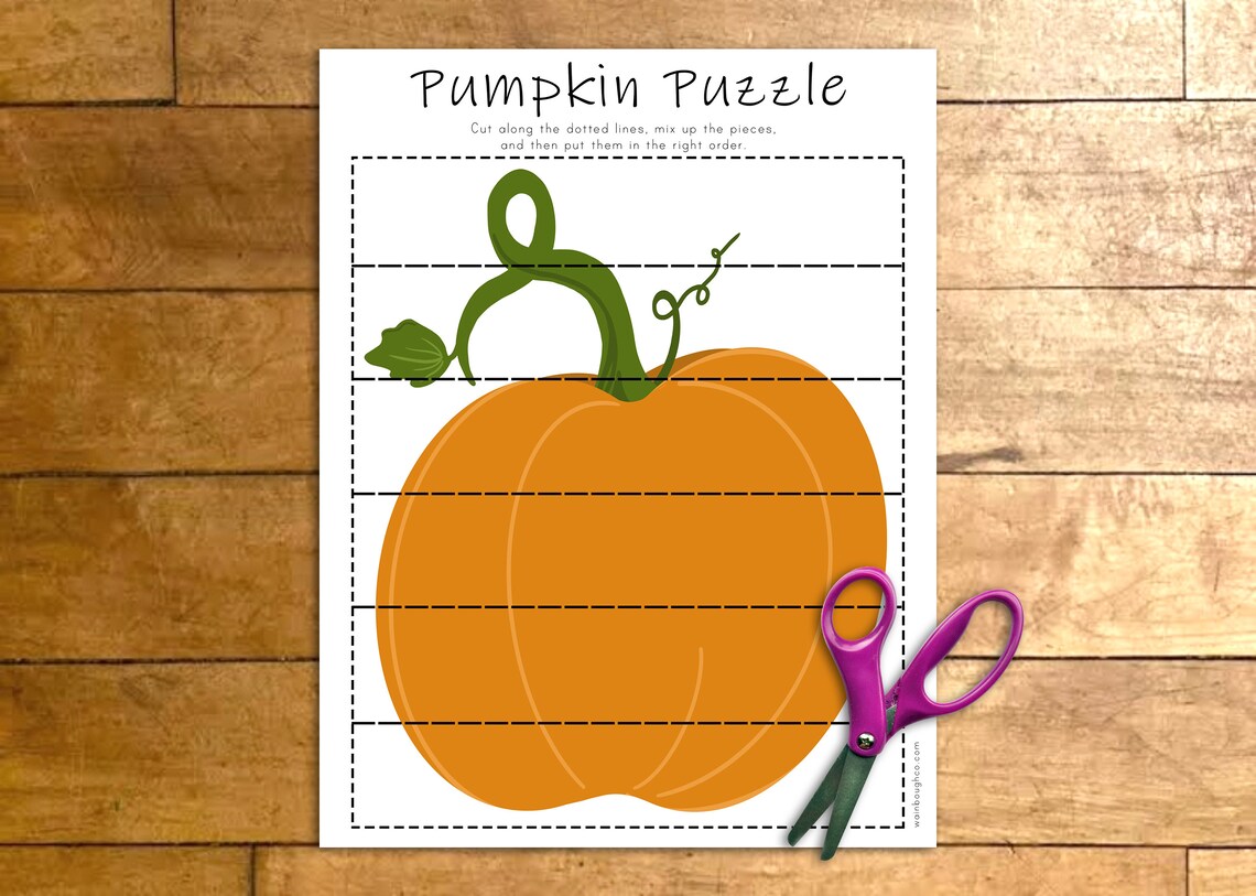 Pumpkin Puzzle Printable Game Fall Activity For Kids Indoor Etsy