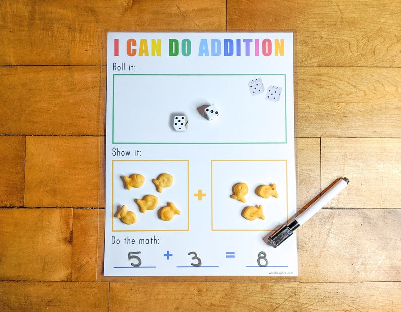 Printable Math Game, Addition Dice Activity, Learning to Count, Educational Activity, Homeschool Download, Teaching Kindergarten image 3