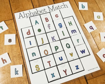 Letter Matching Activity, Printable Alphabet Match, Educational Game for Kids, Teacher Resource, Homeschool, Phonics Busy Game