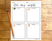 Nature Observations Journal Activity, Printable Teaching Resources, Preschool Journal, Outdoor Senses Activity, Homeschool Learning