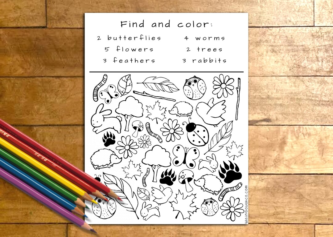 Finding Color Activity Count and Color Printable Activity Page Seek and Find Kids - Etsy Australia