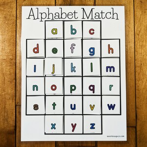 Letter Matching Activity, Printable Alphabet Match, Educational Game ...