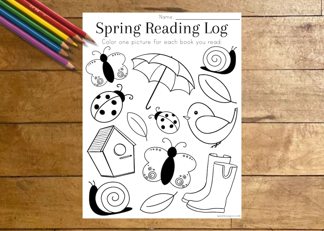 Reading Log Coloring Pages