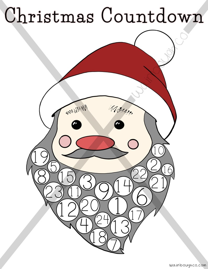 587 Unicorn Santa Countdown Coloring Pages with Animal character