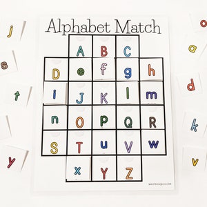 Letter Matching Activity, Printable Alphabet Match, Educational Game ...