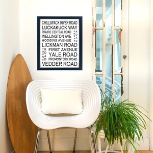 Abbotsford B C Love This Place Street Name Art Print On Etsy