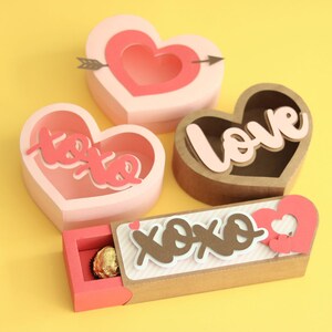 Love Pack - 3D Heart, Sliding Box, XOXO, Arrow project for paper crafting - cutting file for scrapbooking and party theme valentines day svg