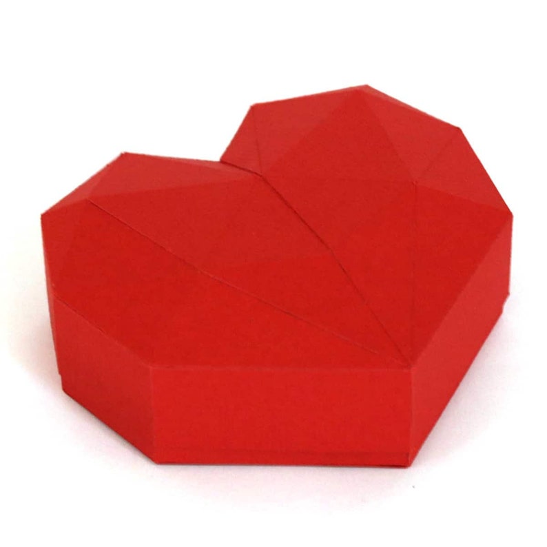 Pack 3D Low Poly Heart Box Project for Paper Crafting - Digital Project ...