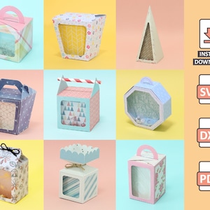 Basic Shakers Pack - 3D Projekt für Papiermodell, Pyramide, Süßigkeiten Milch, Sushi-Box - Schneidedatei für Silhouette Cricut Work Scrap svg Nilmara