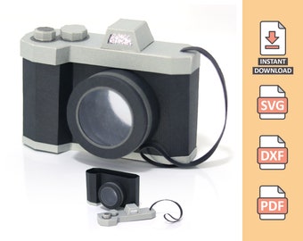3D Camera Box - paper craft camera for candy - photograph photographer image instagram social party svg cutting file manual or machine cut