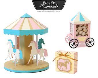 Carousel 3D Cutting File Pack – Circus Theme SVG, PDF, DXF