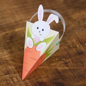 Hase in Karotte Box Projekt Papier basteln - Candy Box Schokolade Ostern svg Kontur Cricut 3D Vorlage Sofortdownload Nilmara