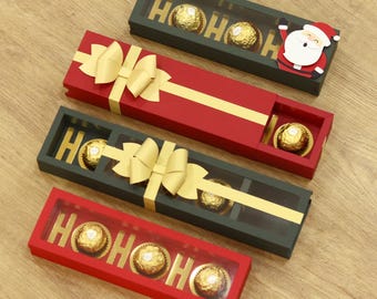 HOHOHO Box Pack - slide Christmas ferrero candy santa claus gift bow cricut silhouette svg dxf pdf Nilmara