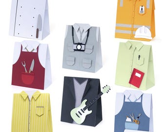 Occupations Pack 2 3D designs father's day theme candy box chef cook teacher crafter photographer engeneer svg
