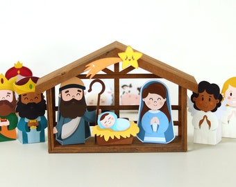 Christmas Nativity Scene Paper Craft Template (Digital Download)