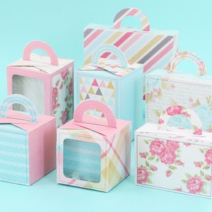 Handle box Pack - 3D project papercraft milk box cutting files manual machine work scrap svg basic boxes template Nilmara cricut silhouette
