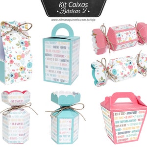 Basic Boxes Pack - Bag handle box candy scaloped sushi boxes - 3D svg designs silhouette cricut scanncut projects or manual cutting files