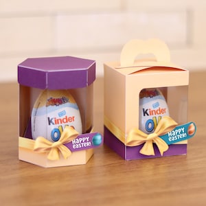 Pack Pâques Kinder Surprise Box Mini oeuf chocolat acétate bracelet hexagonal svg cricut silhouette téléchargement immédiat Nilmara Quintela