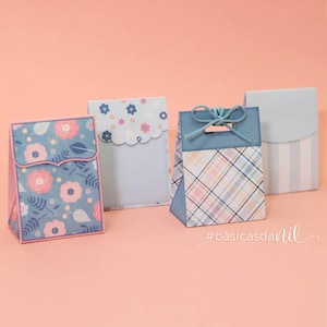 Bag Box Pack - 3D project for papercraft, candy box - cutting files for manual or machine work scrap svg basic boxes template favor Nilmara