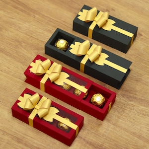 Sliding Bow Box for Ferrero template gift santa angel snowman christmas project holiday candy svg cricut silhouette Nilmara