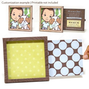 Sliding Frame Invitation - 3D craft project birthday invitation - Manual and machine cut files layers party card slide svg