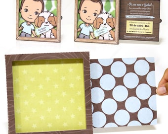 Sliding Frame Birthday Invitation – 3D SVG, DXF, & PDF Cut Files