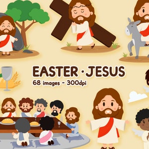 Ostern Clipart Kit - Life of Jesus Christus PNG Christliche Religion Messias Nazareth Bibel Auferstehung Kirche Illustration Karte Nilmara