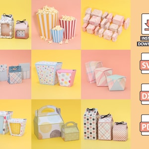 Super Kit Basic 28 boxes SVG templates - 3D project for papercraft milk box cutting files for silhouette cricut milk sushi gable Nilmara