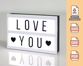 Light Box + characters - 3D design for papercraft and papercut lamp lightbox for manual cut and machine cutting file svg