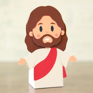 Jesus Box Project papier artisanat bonbons Pâques église chocolat svg silhouette cricut modèle 3D Téléchargement instantané Nilmara Quintela