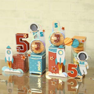 Clear Basics - Acetat Geschenkbox Acryl Party Thema Spacial Astronaut Universum Planeten Süßigkeiten Geburtstag svg dxf geschnitten Silhouette Cricut Nilmara