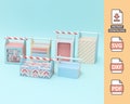 Straw Handle Box Pack - 3D project papercraft large templates cutting files for scissors silhouette cricut scrap svg basic template Nilmara product logo