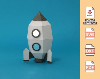 Rocket Box - chocolate space Nasa toy story buzz lightyear astronaut svg silhouette cricut 3D template instant download Nilmara Quintela