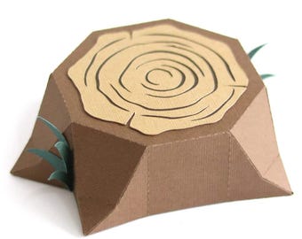 Tree Trunk Box paper crafting - candy box chocolate easter autumm  svg silhouette cricut 3D template instant download Nilmara Quintela