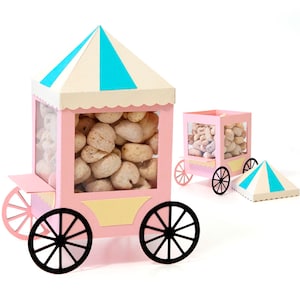 ポップコーンカート - ペーパークラフト用 3D カッティングファイル - サーカステーマパークの食べ物 - 手動または機械カットプロジェクト svg nilmara