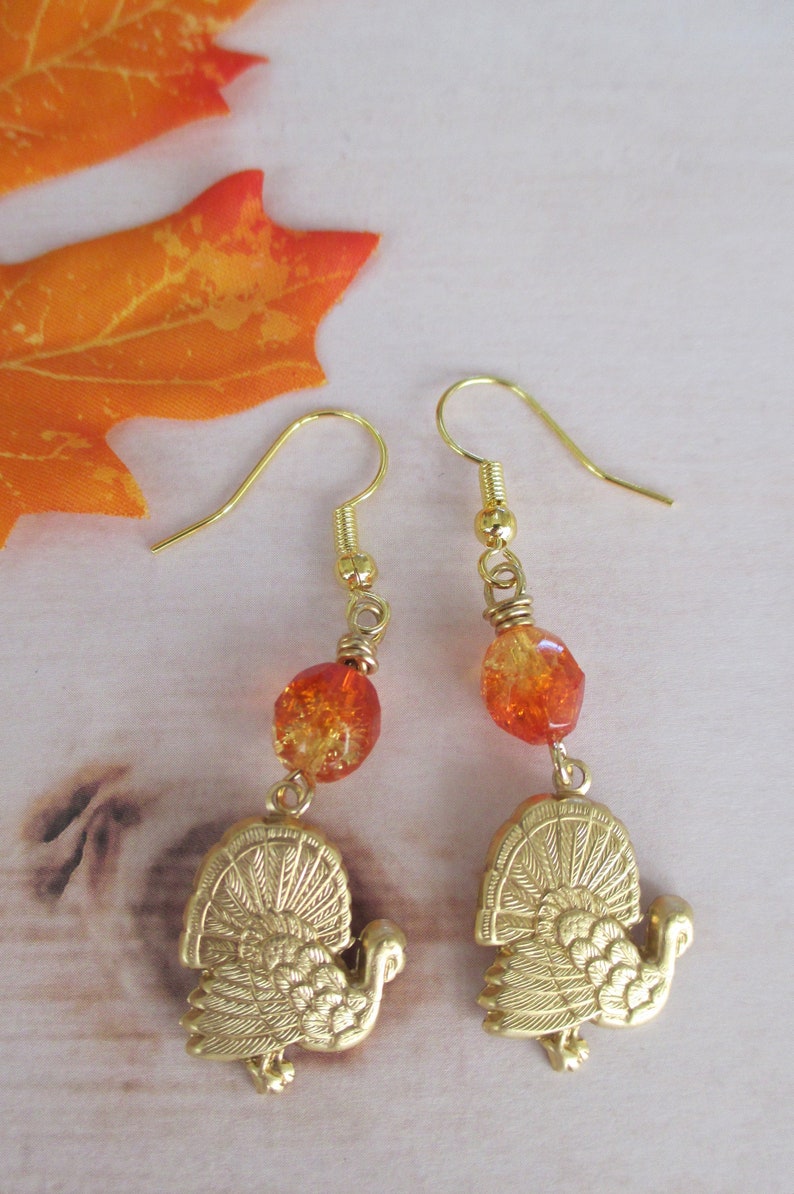 thanksgiving plate earrings