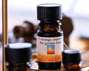 The Golden Hour Perfume Oil, indie perfume, amber perfume, orange blossom, beeswax, honey, labdanum, peach, warm perfume, summer perfume