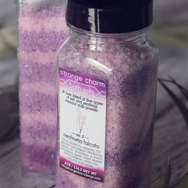 Neofinetia Falcata Bath Salts, epsom salt, dead sea, handmade gift, coconut milk, indie fragrance, cherry blossom, plum, white tea, musk