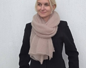 Knitted mohair scarf Ukrainian seller Knit wool shawl Long mohair scarf Woman knit scarf Mohair shawl Soft warm scarves