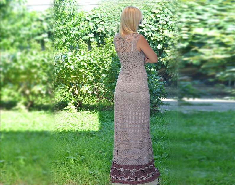 Crochet Beach Knitted Bohemian Hippie Clothing Maxi Dress