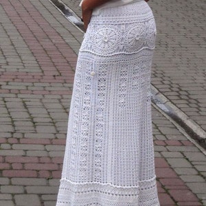 White Maxi Skirt Crochet Wedding Dress Bohemian Lace Dress - Etsy