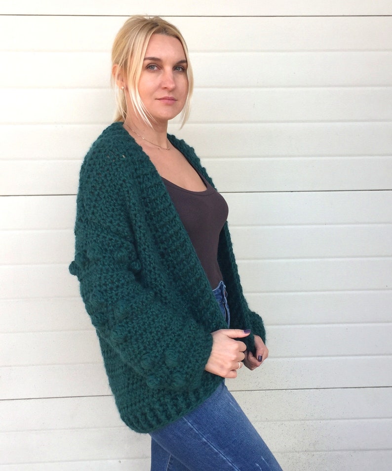 Crochet Cardigan Bomber Jacket Chunky oversized sweater Etsy