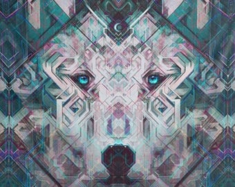 Moon Watcher (Wolf) Power Animal Tapestry: Music Festival Spirit Flag (Úselo como una capa Rave)