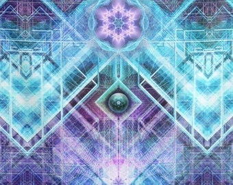 Tapiz de pared del dormitorio del festival del algoritmo de génesis geométrica (se puede usar como una capa Rave)