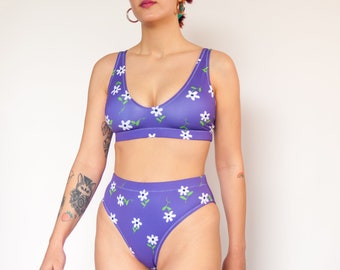 Daisy dream" Bikini swimsuit | High waisted, colourful swimsuit set